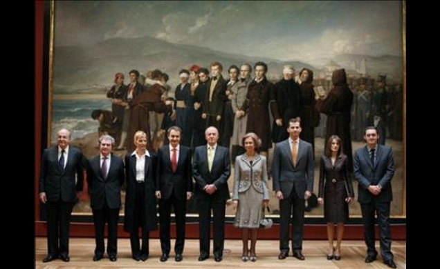 Foto oficial (de la Casa Real) de la inauguración de la ampliación del Museo del Prado